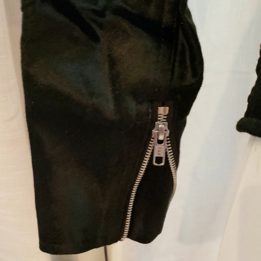 Bess Lamb Skin Black Studd Zipper Jacket - Picture 5 of 8
